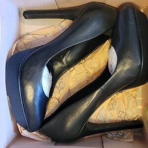 black platform heels